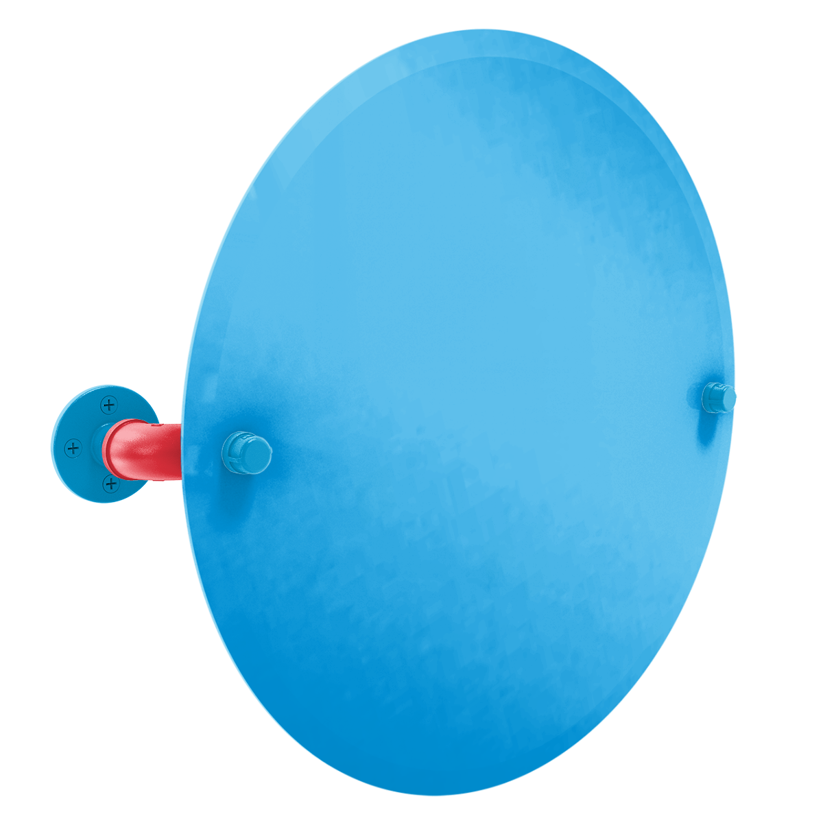 Diamond Collection Frameless Round Wall Mounted Tilt Mirror Miami Edition