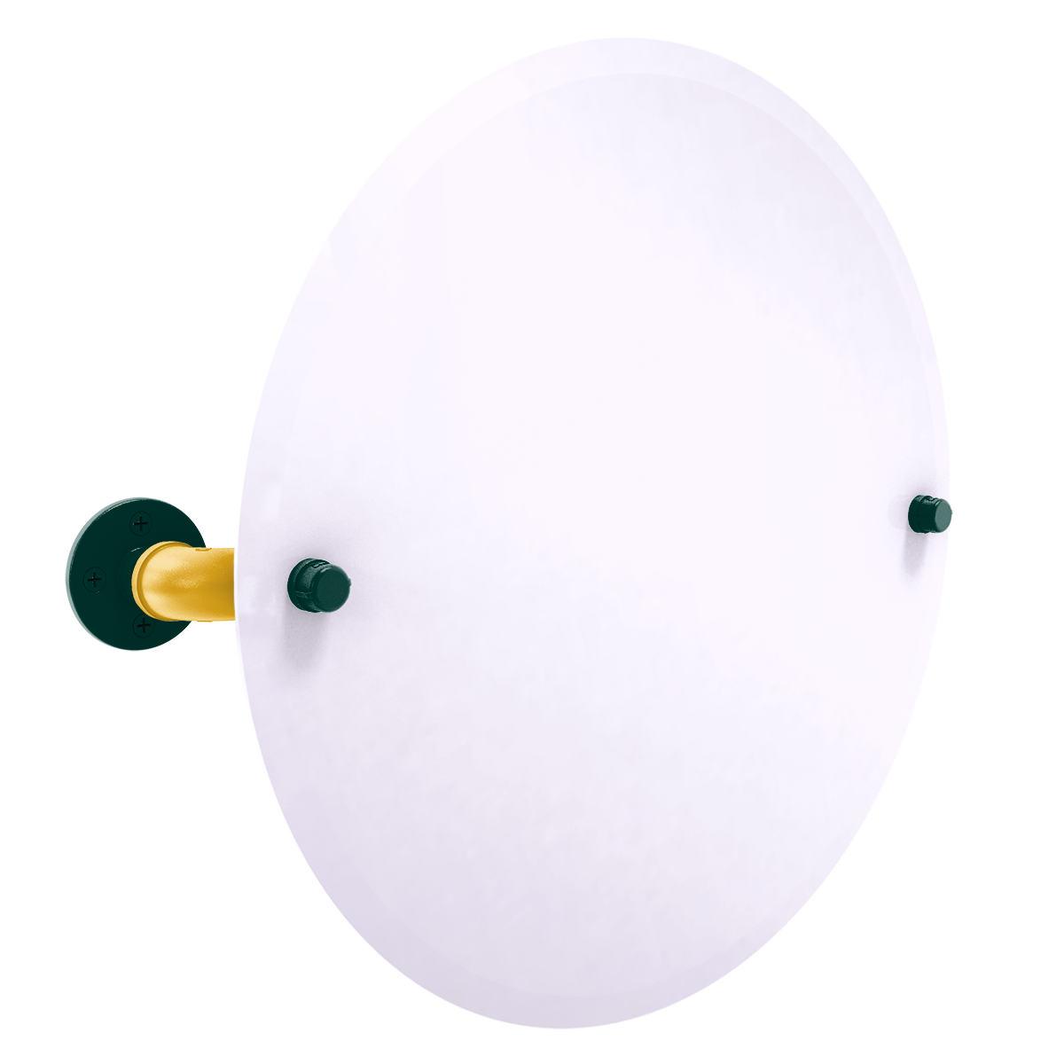 Diamond Collection Frameless Round Wall Mounted Tilt Mirror Oakland Edition