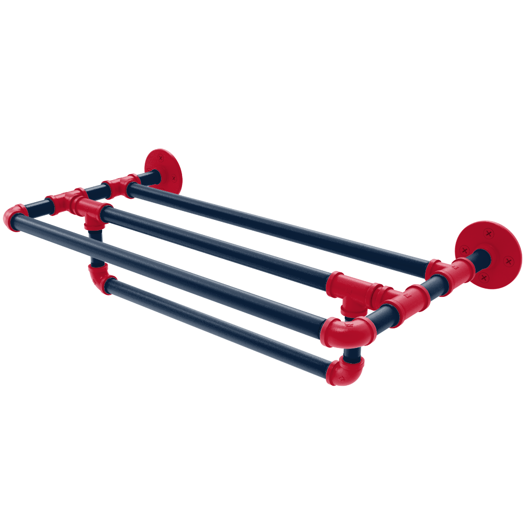 Hardwood Collection Wall Mounted Towel Shelf with Towel Bar New Orleans Edition