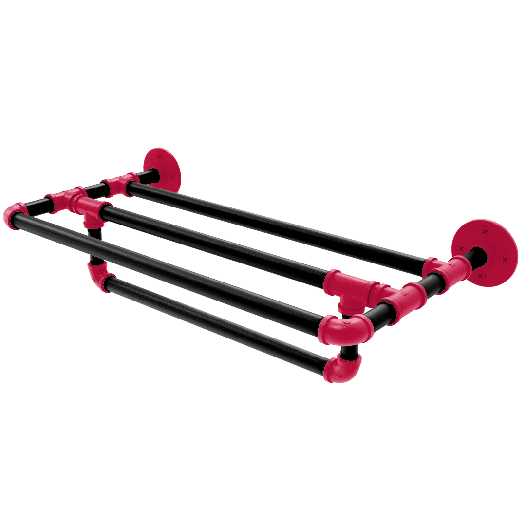 Hardwood Collection Wall Mounted Towel Shelf with Towel Bar Toronto Edition