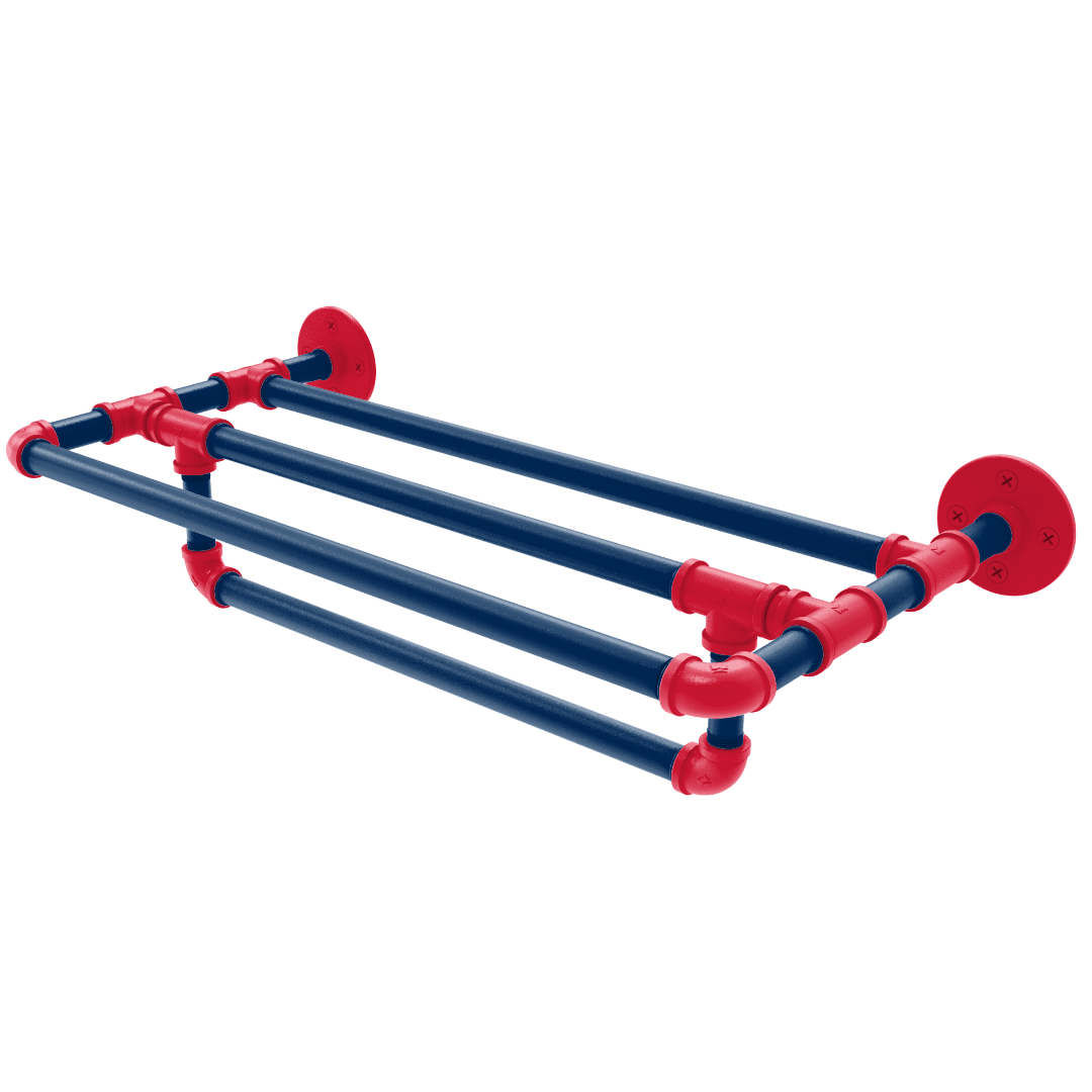 Hardwood Collection Wall Mounted Towel Shelf with Towel Bar Washington Edition