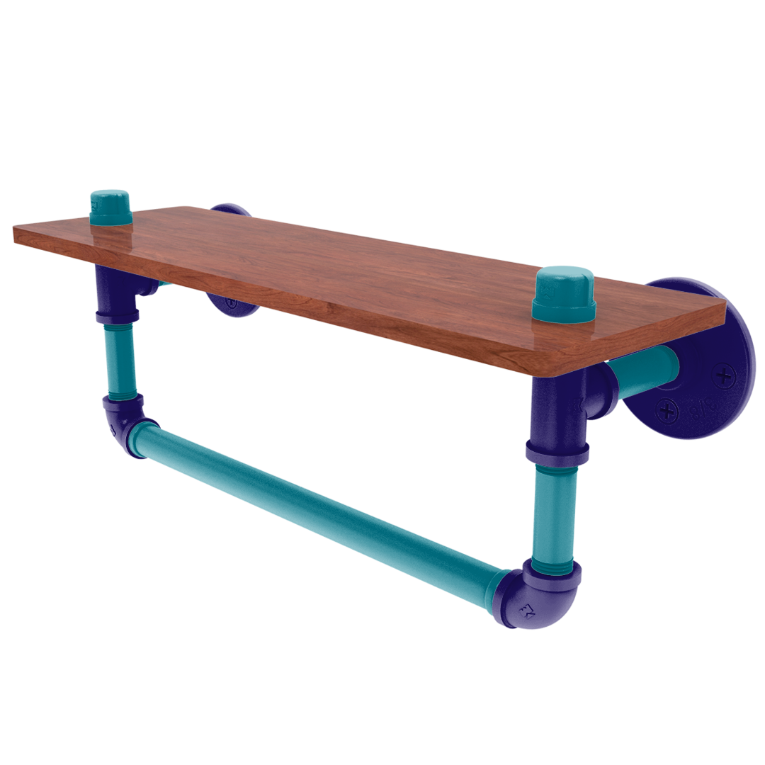 Hardwood Collection Wood Shelf with Towel Bar Charlotte Edition