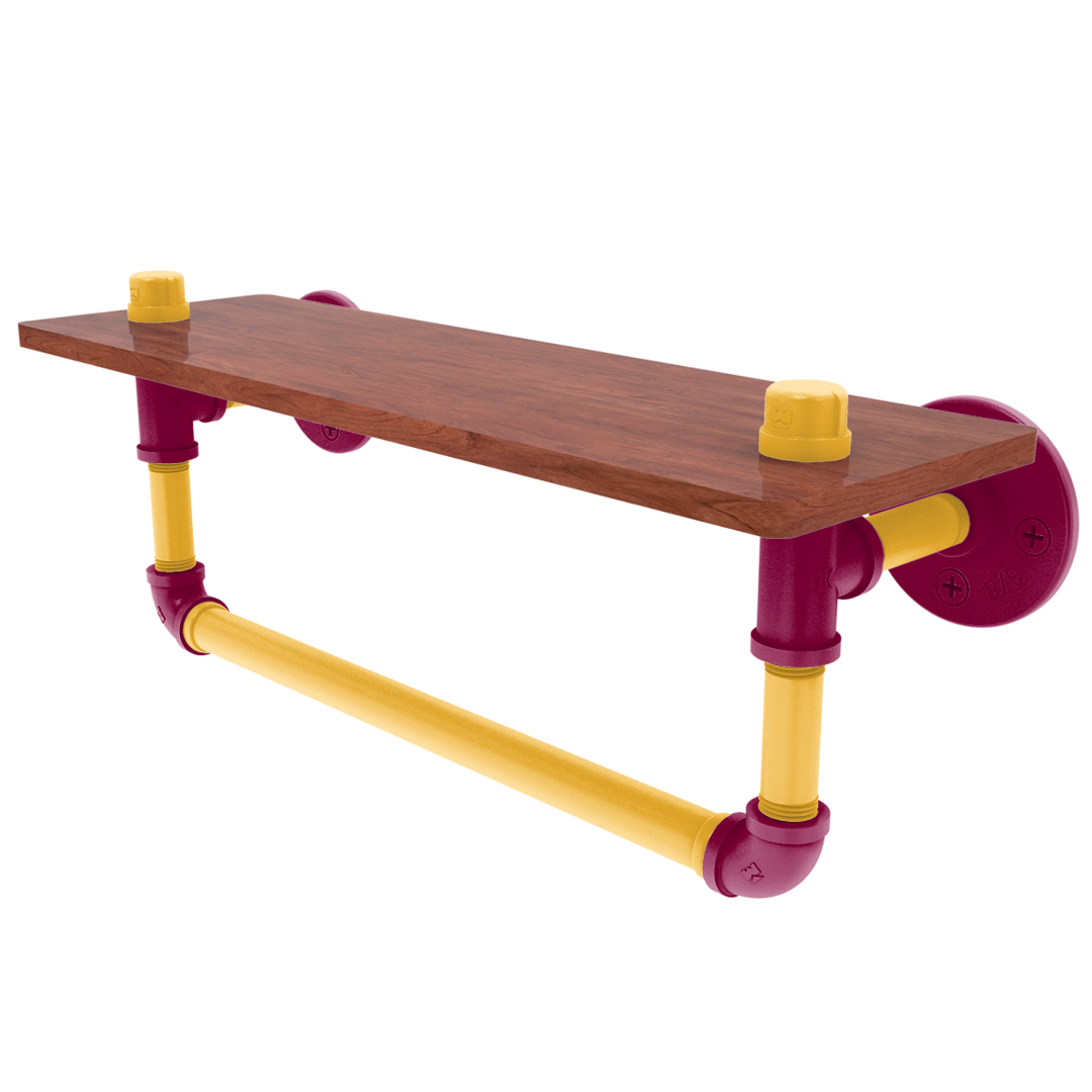 Hardwood Collection Wood Shelf with Towel Bar Cleveland Edition