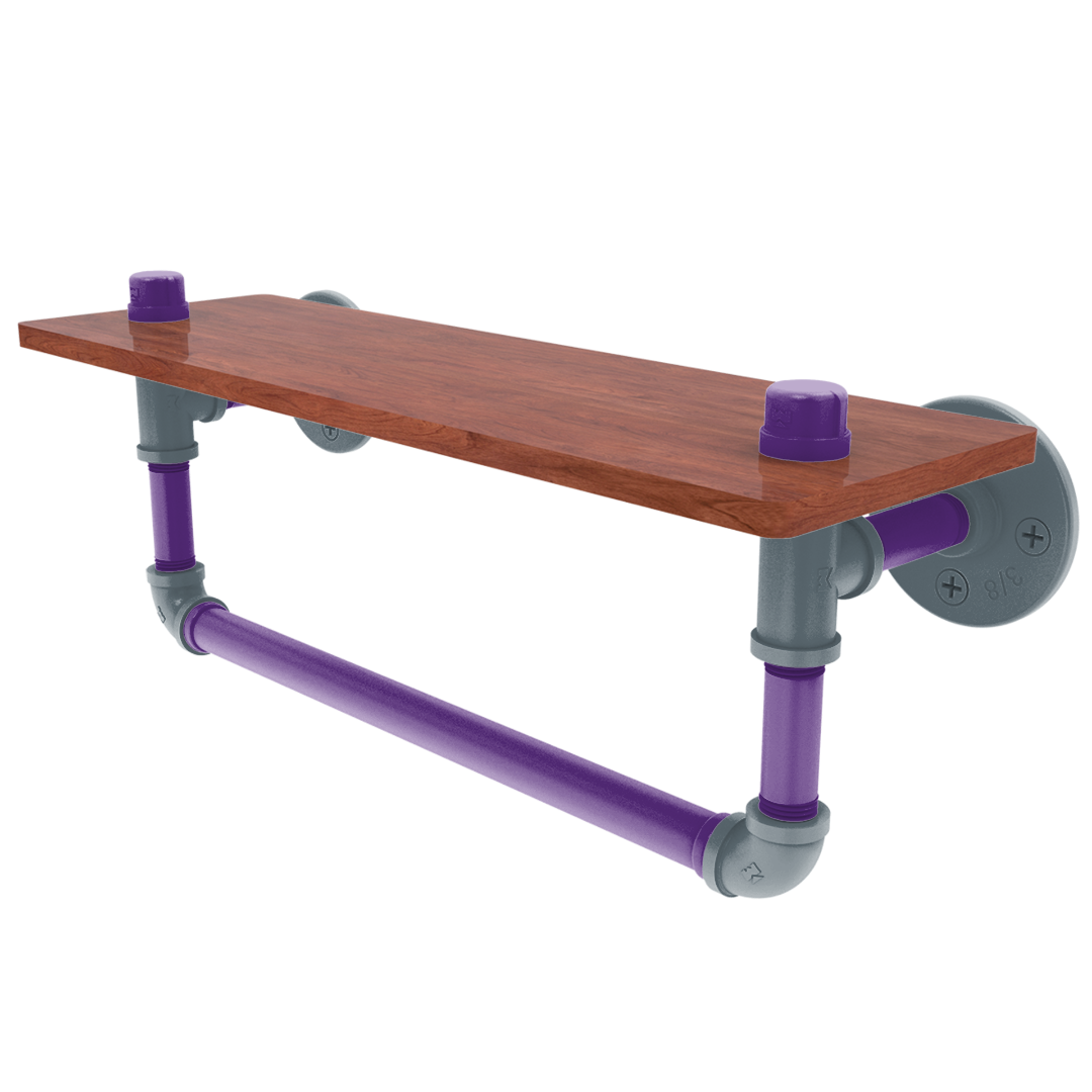 Hardwood Collection Wood Shelf with Towel Bar Sacramento Edition