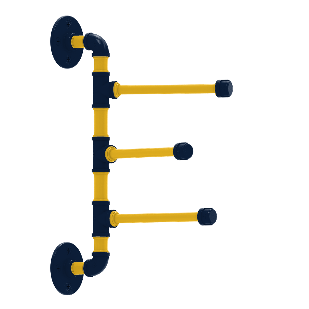 Hardwood Collection 3 Swing Arm Vertical Towel Bar Denver Edition