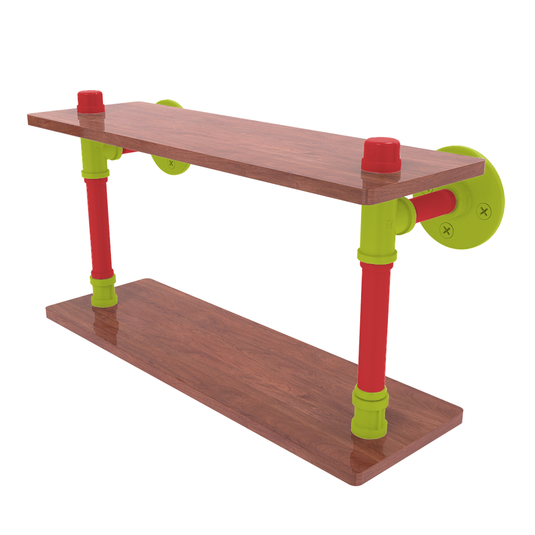 Hardwood Collection Wood Double Shelf Atlanta Edition