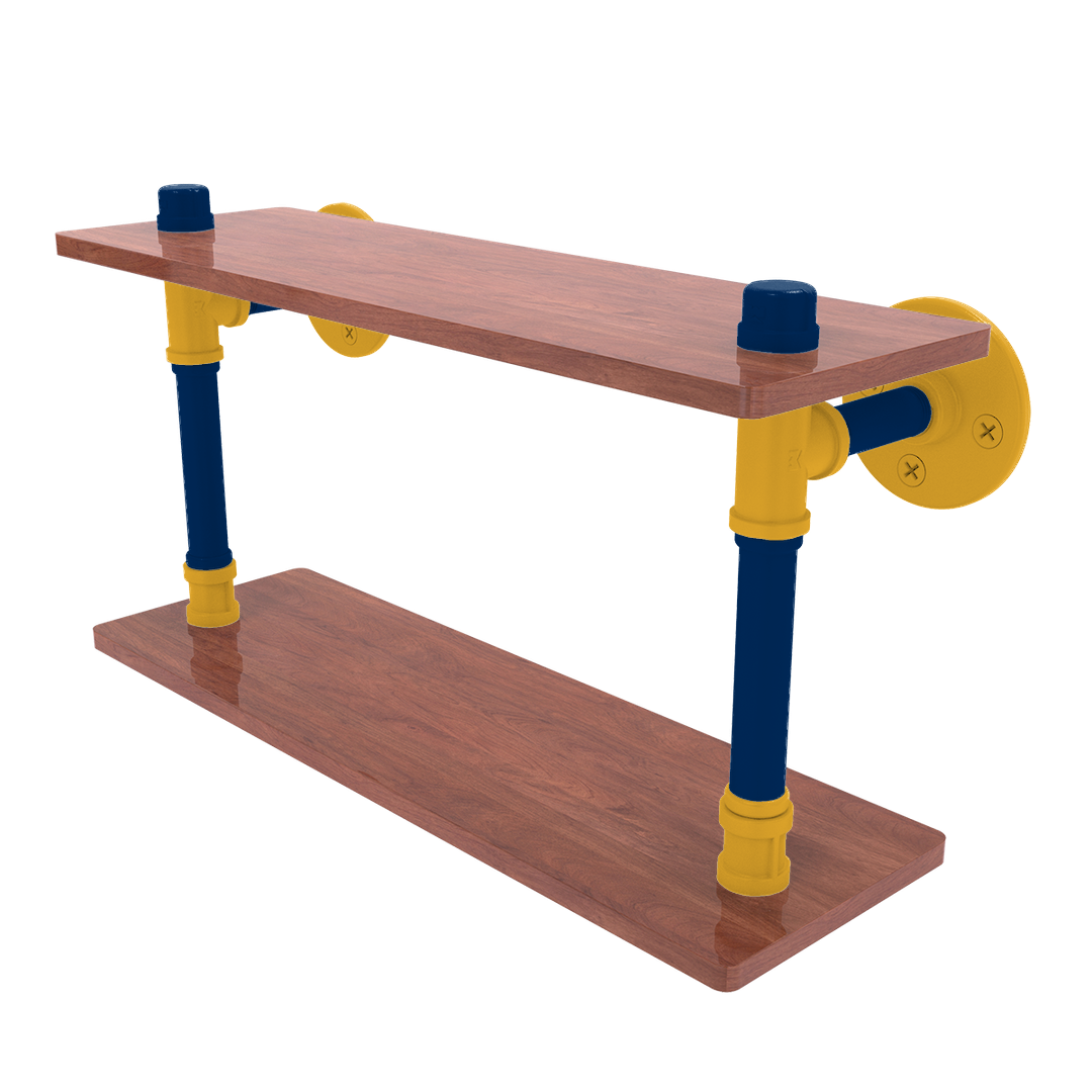 Hardwood Collection Wood Double Shelf Indiana Edition