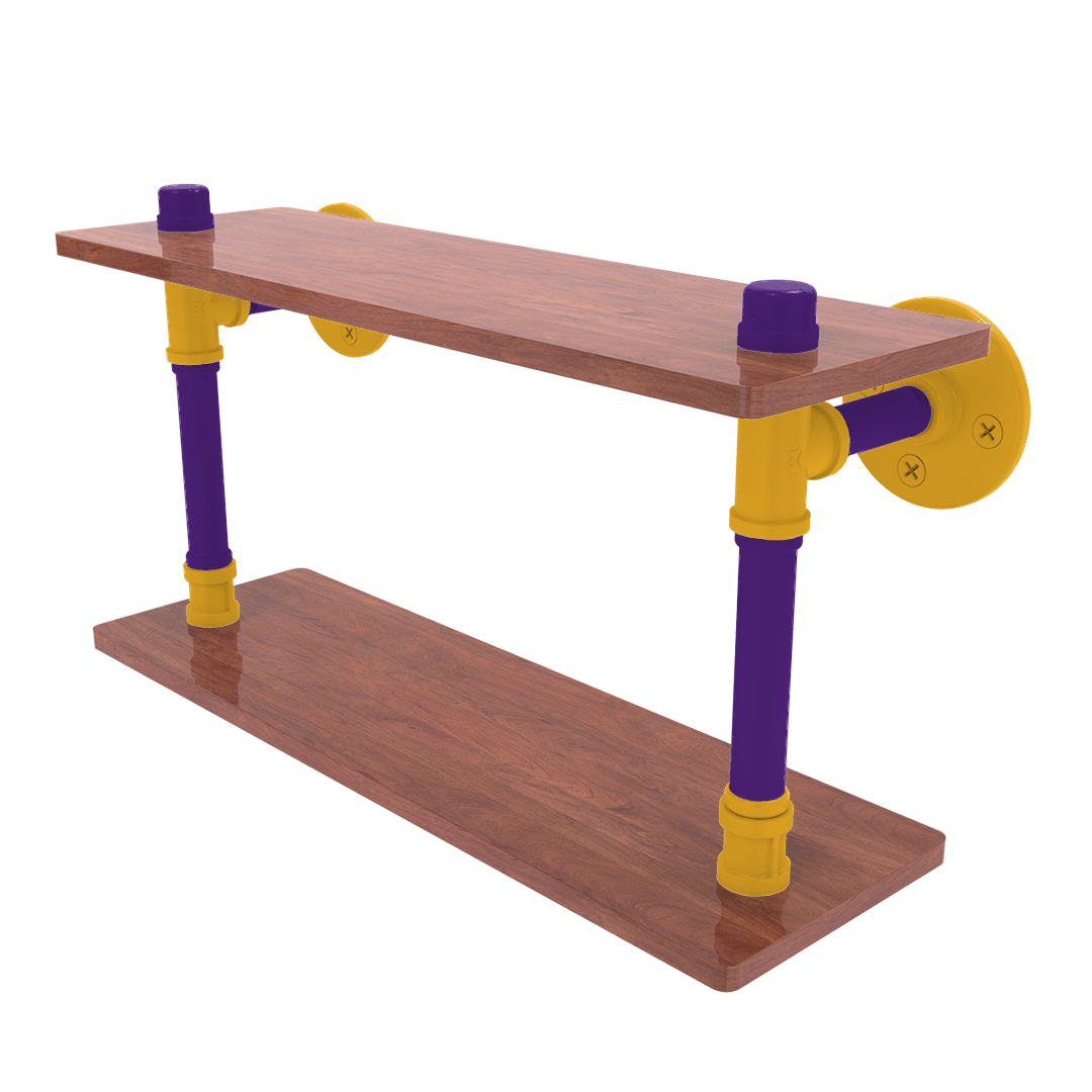 Hardwood Collection Wood Double Shelf Los Angeles Hollywood Edition