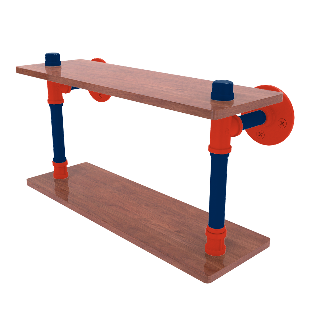Hardwood Collection Wood Double Shelf Oklahoma City Edition