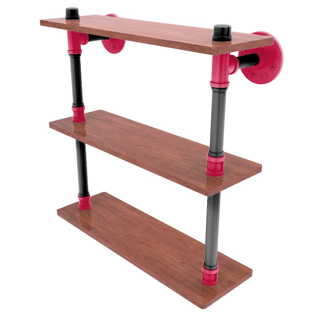 Hardwood Collection Ironwood Triple Shelf Chicago Edition