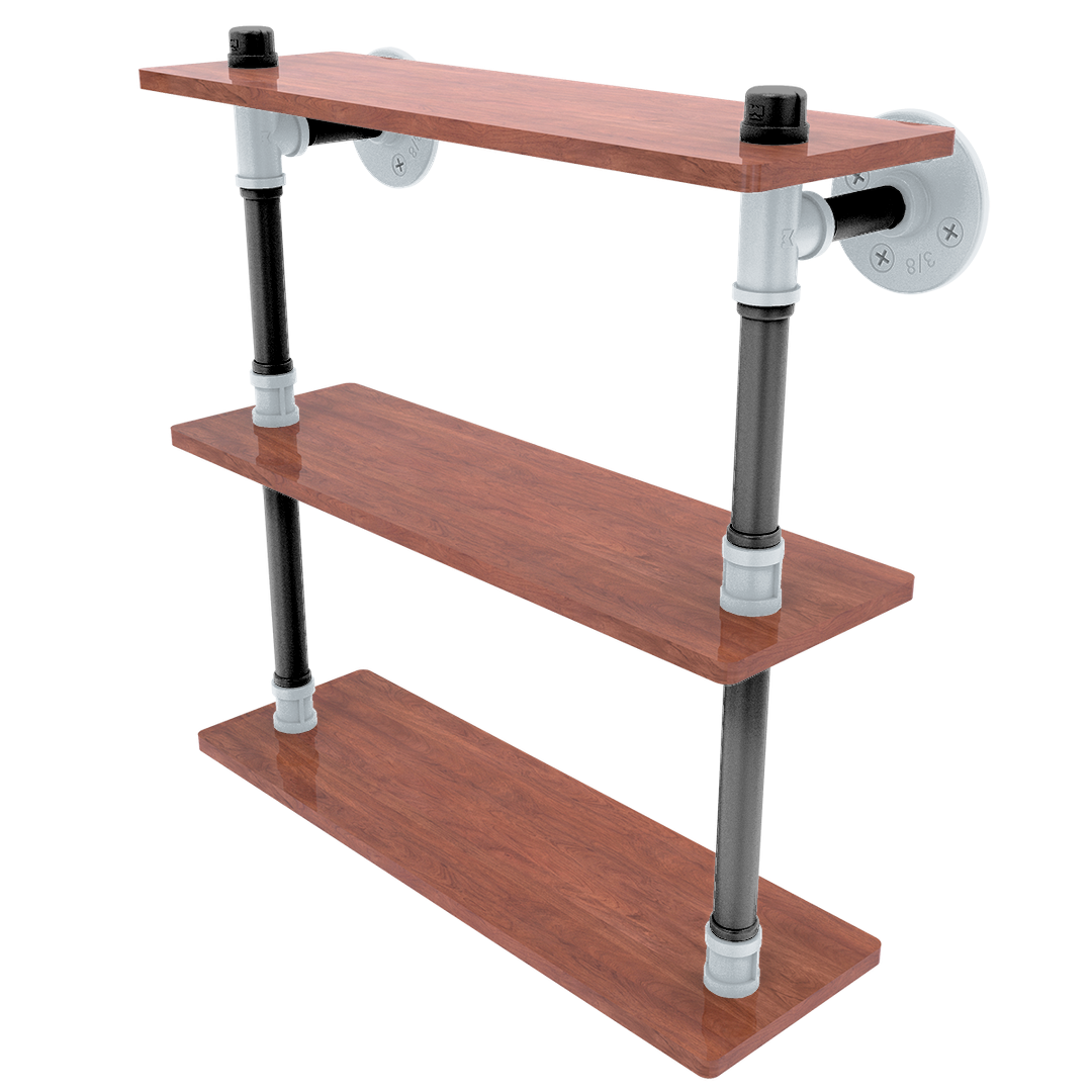 Hardwood Collection Ironwood Triple Shelf San Antonio Edition
