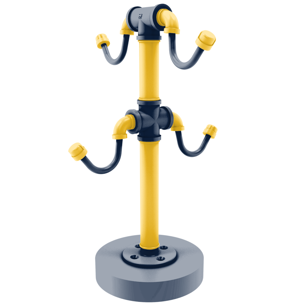 Hardwood Collection Countertop 4 Coffee Mug Holder Denver Edition