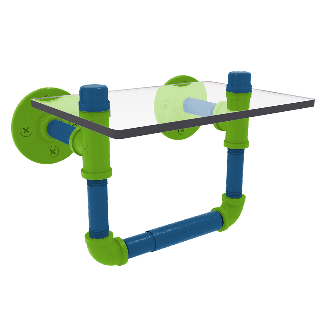 Hardwood Collection Toilet Tissue Holder with Glass Shelf Minnesota Edition