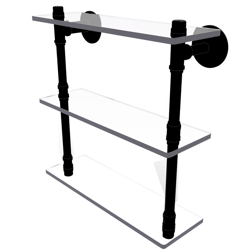 Hardwood Collection Triple Glass Shelf Brooklyn Edition