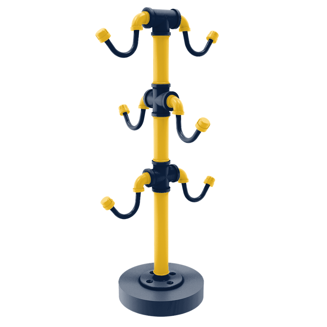 Hardwood Collection Countertop 6 Coffee Mug Holder Denver Edition