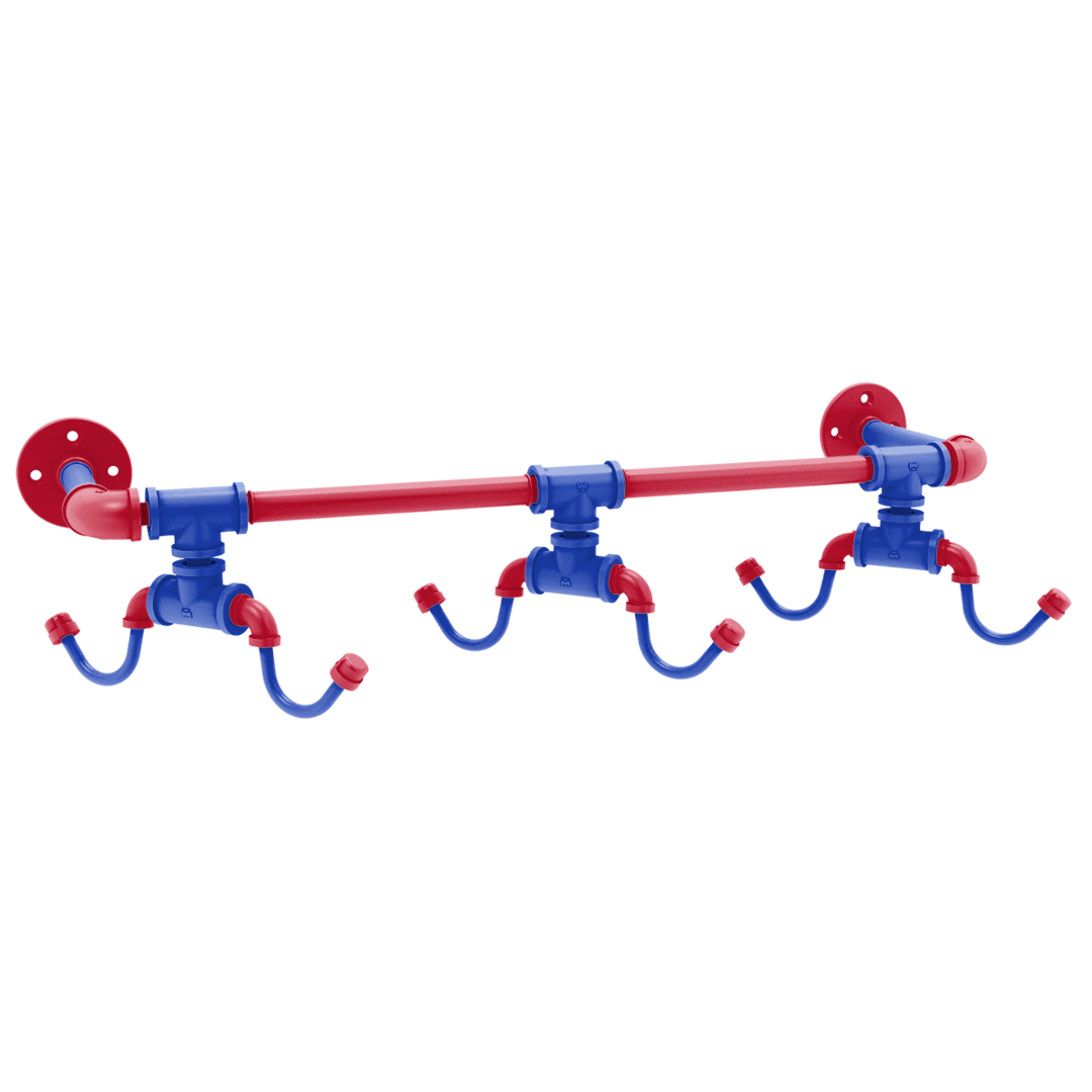 Hardwood Collection Wall Mounted 6 Coffee Mug Rack Detroit Edition