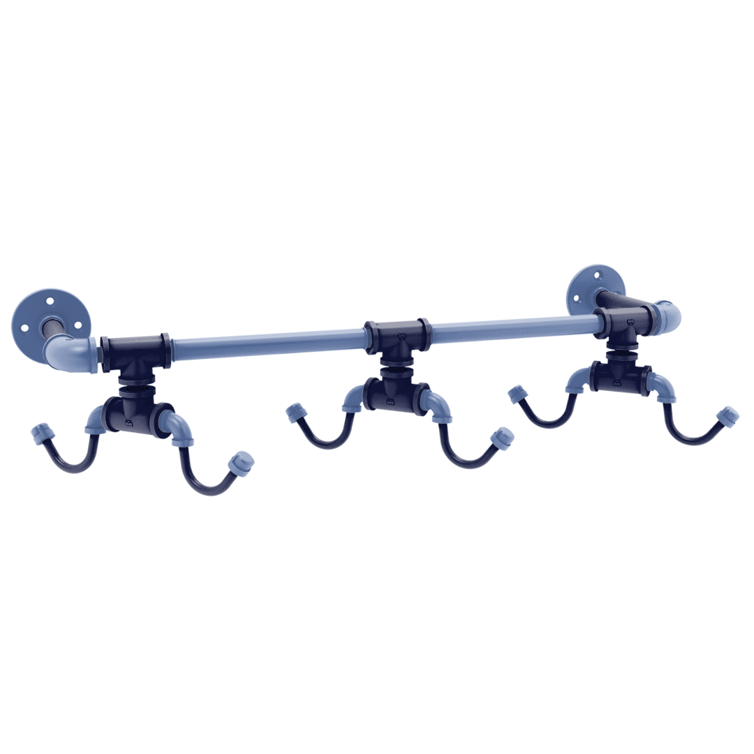 Hardwood Collection Wall Mounted 6 Coffee Mug Rack Memphis Edition