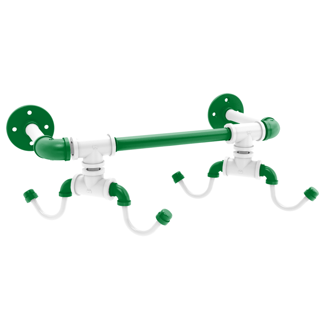 Hardwood Collection Wall Mounted 4 Coffee Mug Rack Boston Edition