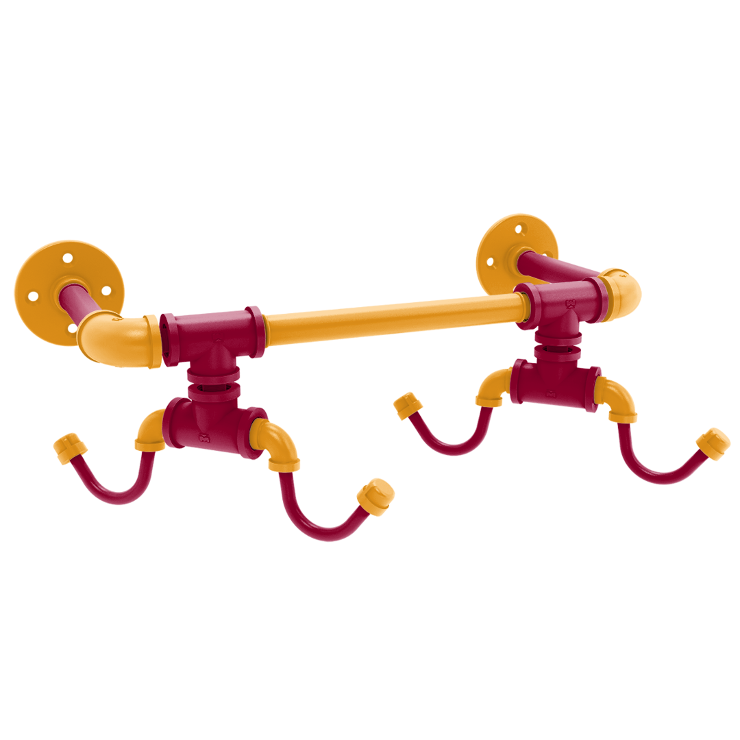 Hardwood Collection Wall Mounted 4 Coffee Mug Rack Miami Edition