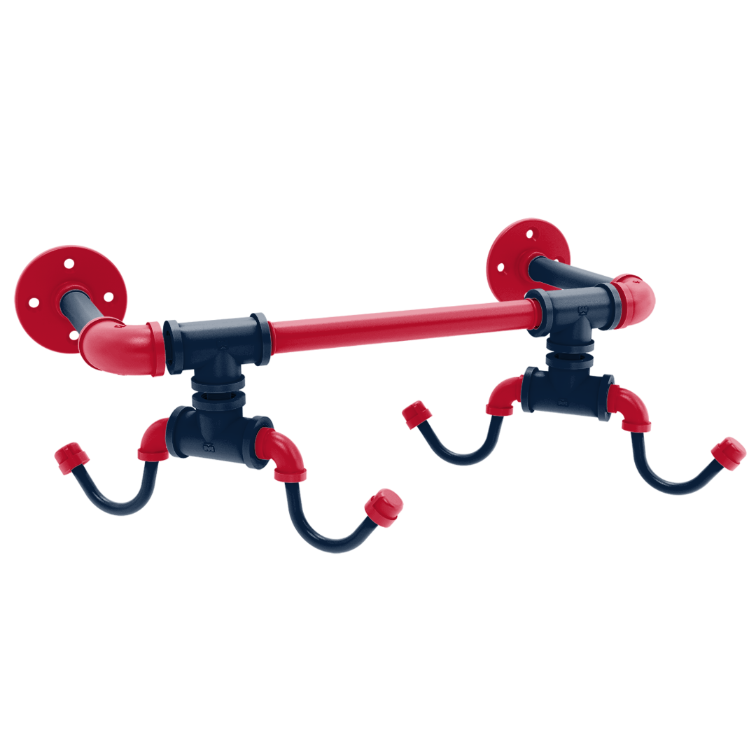 Hardwood Collection Wall Mounted 4 Coffee Mug Rack New Orleans Edition