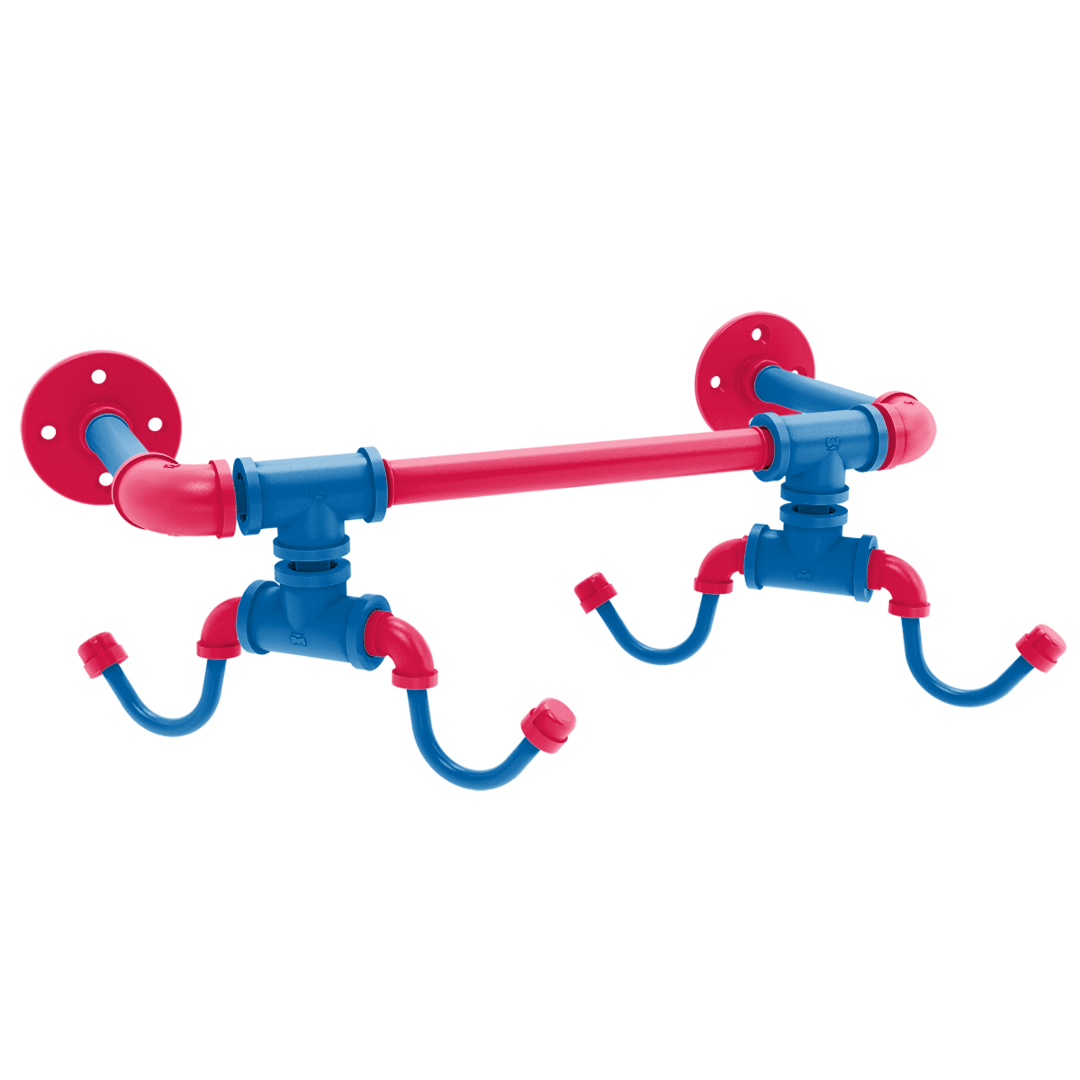 Hardwood Collection Wall Mounted 4 Coffee Mug Rack Philadelphia Edition