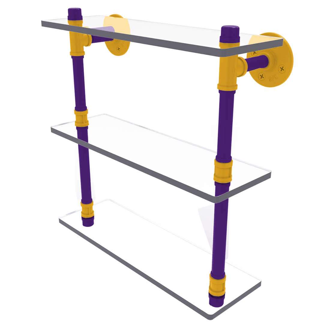 Hardwood Collection Triple Glass Shelf Los Angeles Hollywood Edition