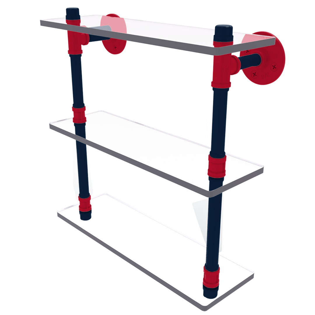 Hardwood Collection Triple Glass Shelf New Orleans Edition