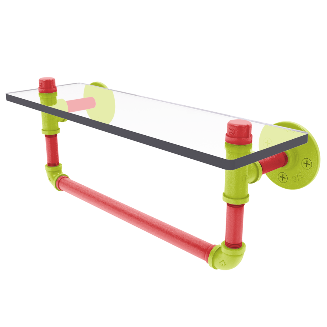 Hardwood Collection Glass Shelf with Towel Bar Atlanta Edition