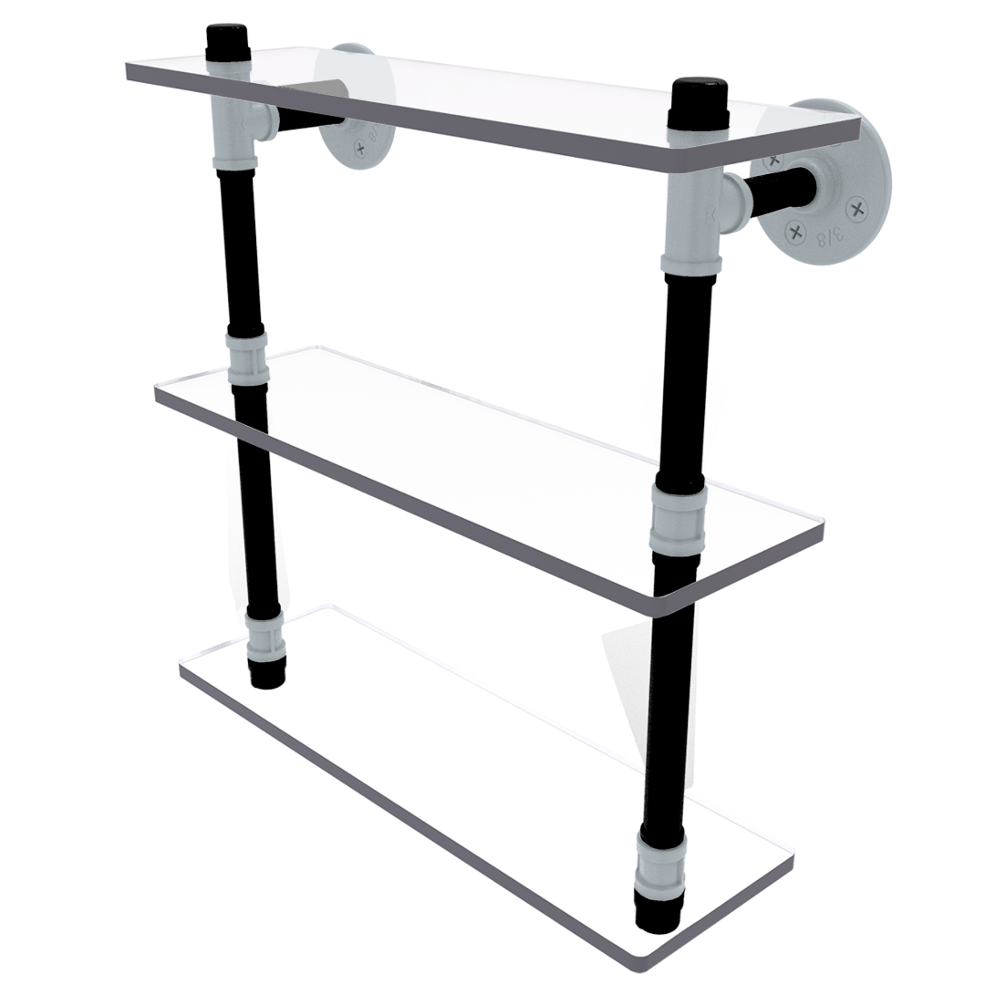 Hardwood Collection Triple Glass Shelf San Antonio Edition