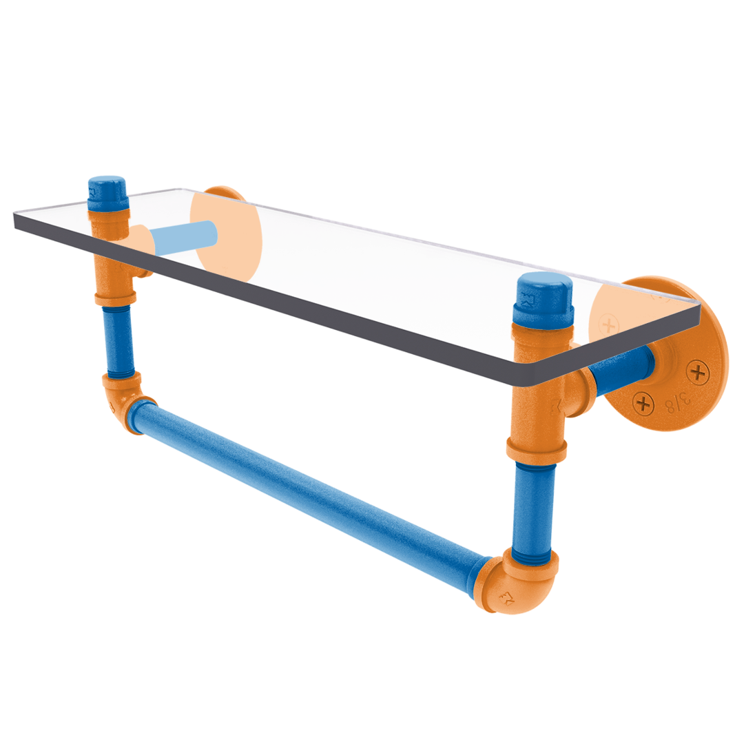 Hardwood Collection Glass Shelf with Towel Bar New York Edition