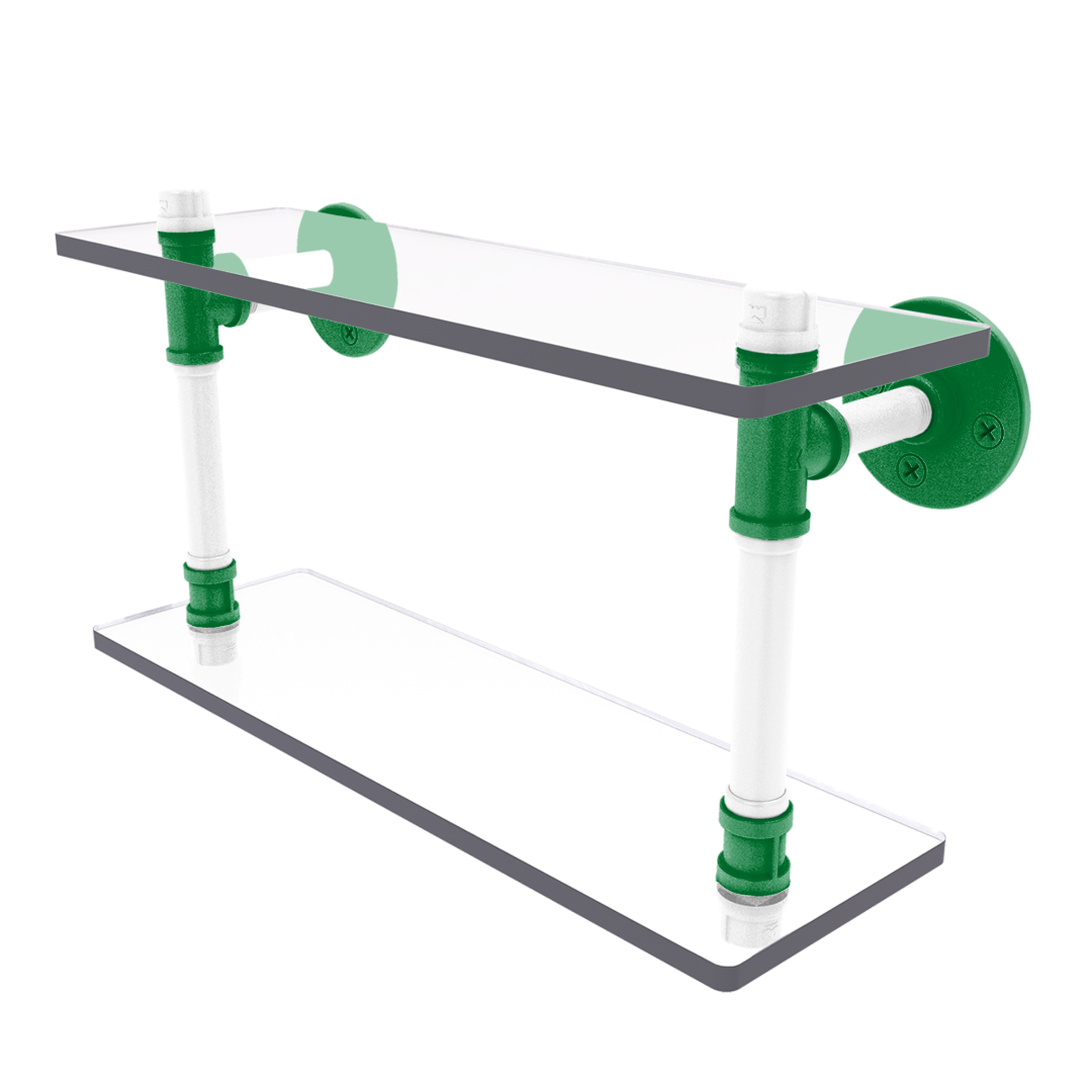 Hardwood Collection Double Glass Shelf Boston Edition