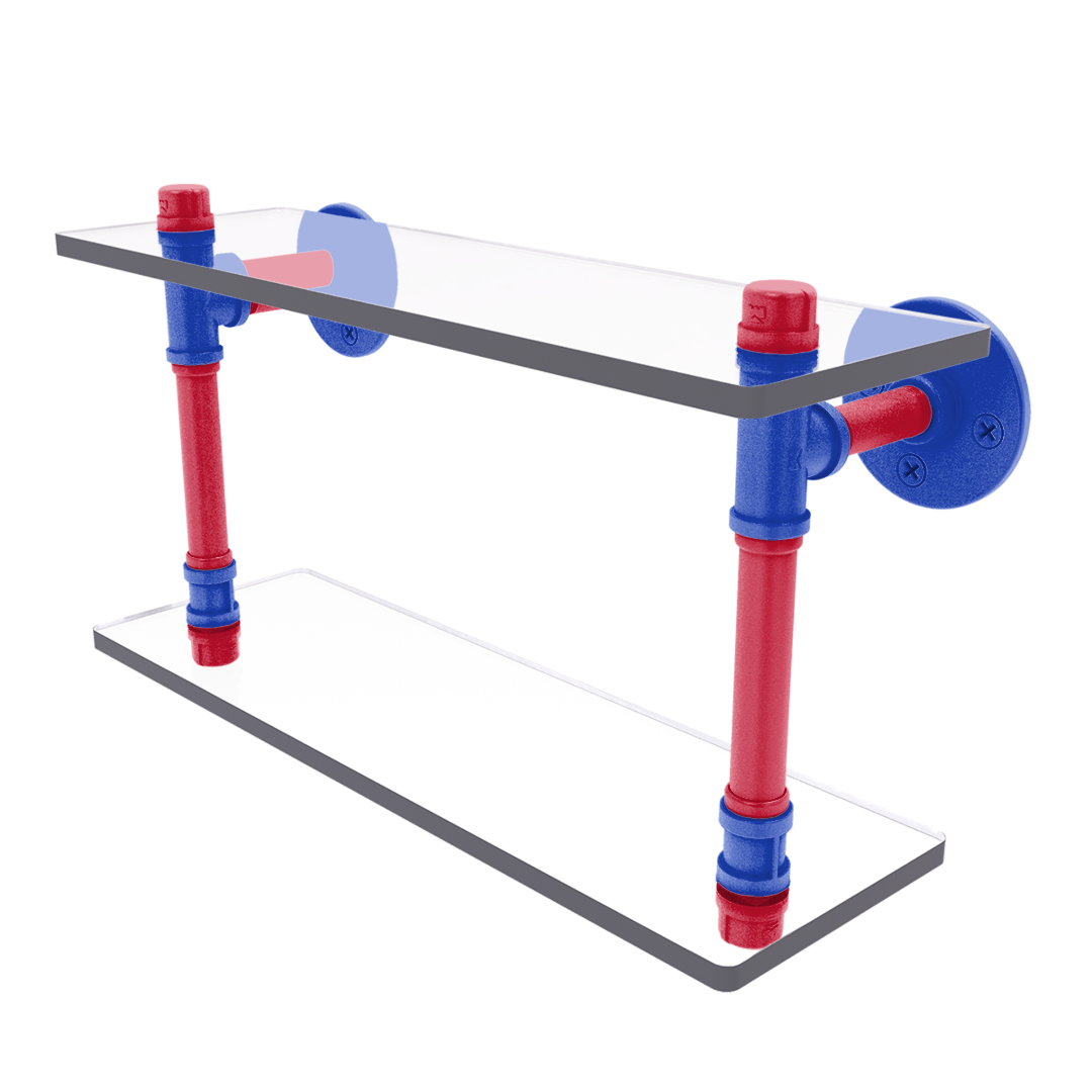 Hardwood Collection Double Glass Shelf Detroit Edition