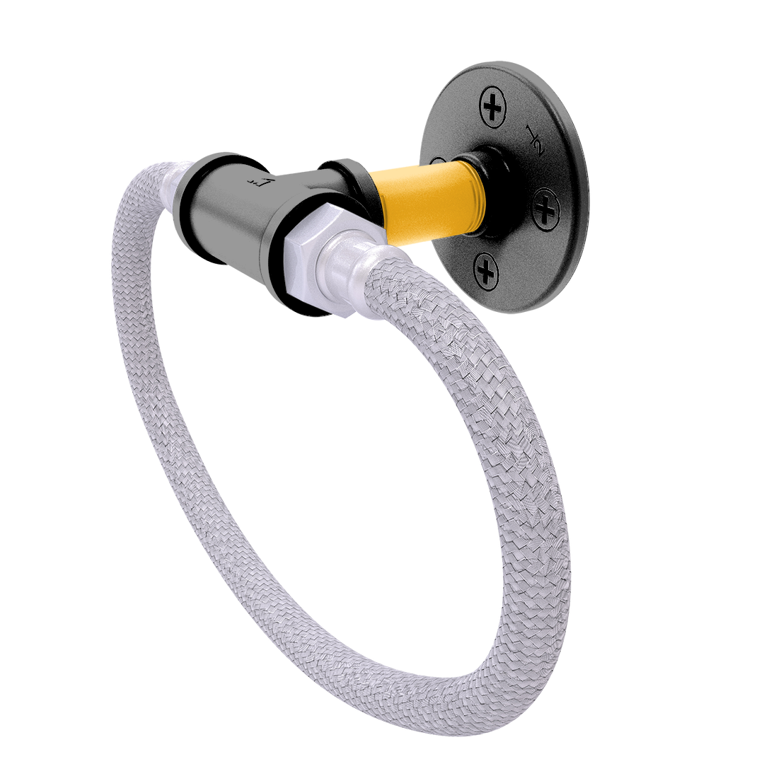 Slapshot Collection Towel Ring with Stainless Steel Braided Ring Boston Edition