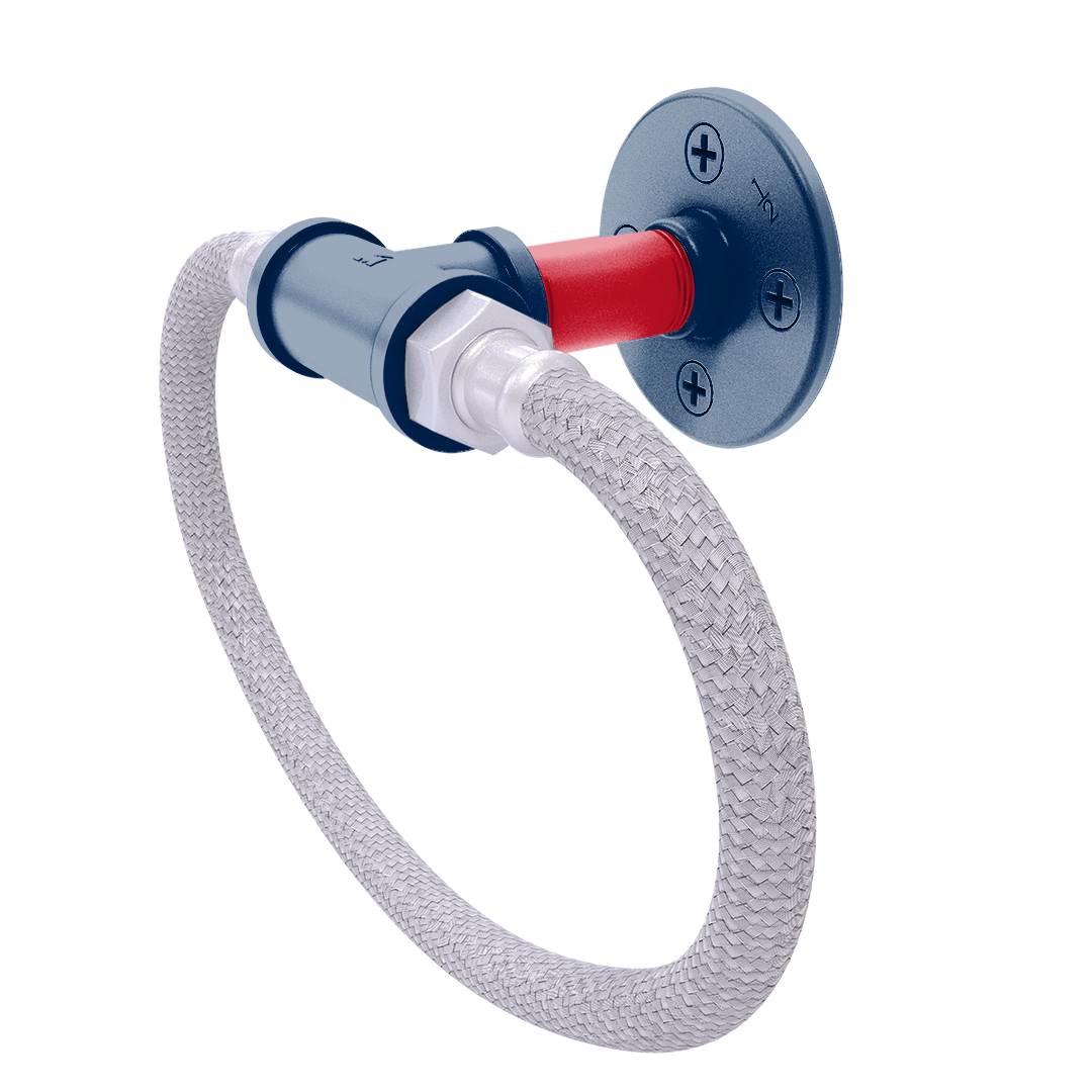 Slapshot Collection Towel Ring with Stainless Steel Braided Ring Columbus Edition