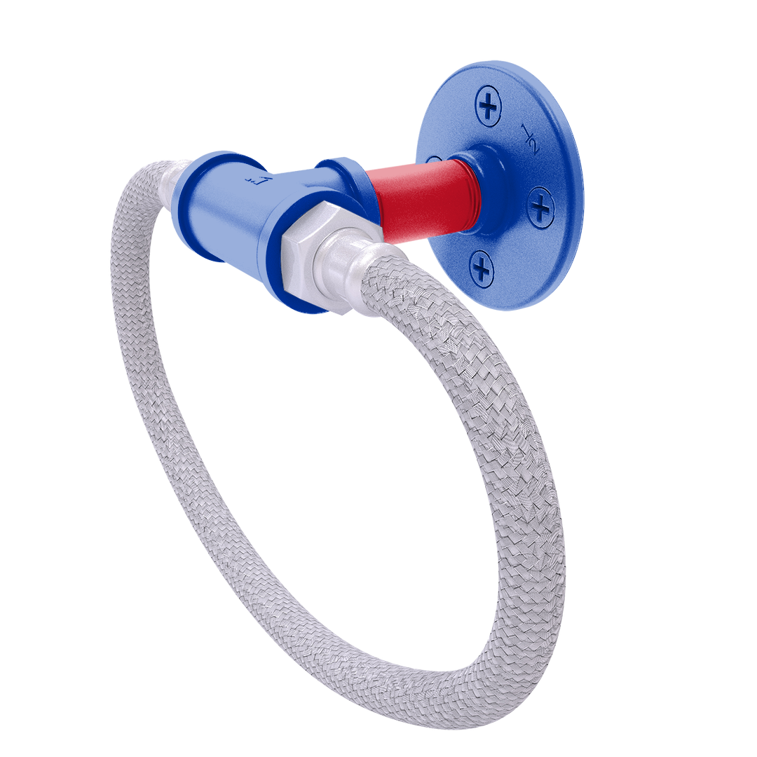 Slapshot Collection Towel Ring with Stainless Steel Braided Ring New York Big Apple Edition