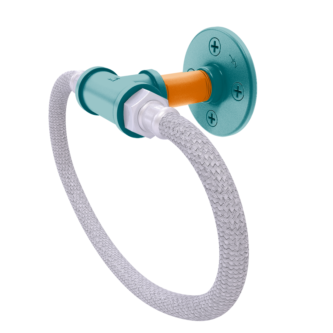 Slapshot Collection Towel Ring with Stainless Steel Braided Ring San Jose Edition