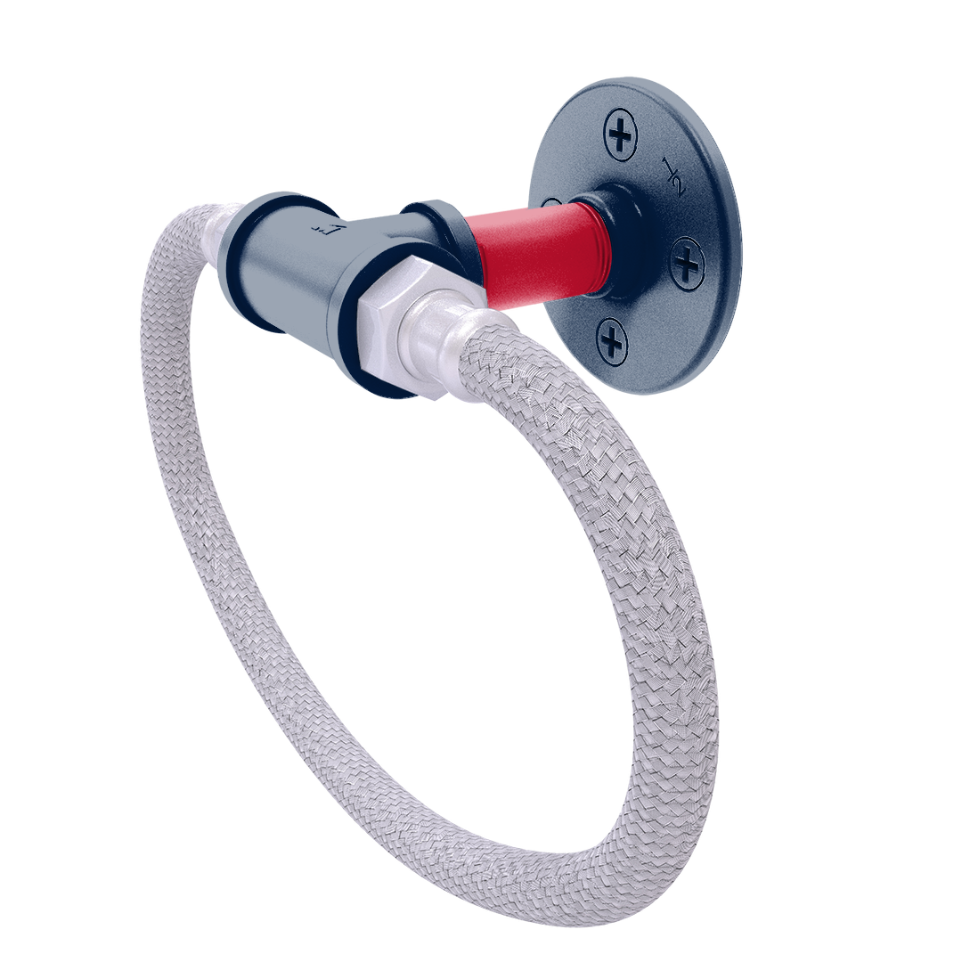 Slapshot Collection Towel Ring with Stainless Steel Braided Ring Washington Edition