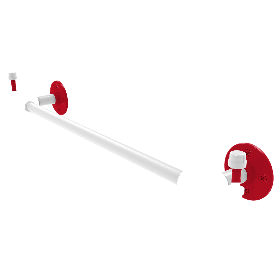 Slapshot Collection Towel Bar with Integrated Hooks Detroit Edition