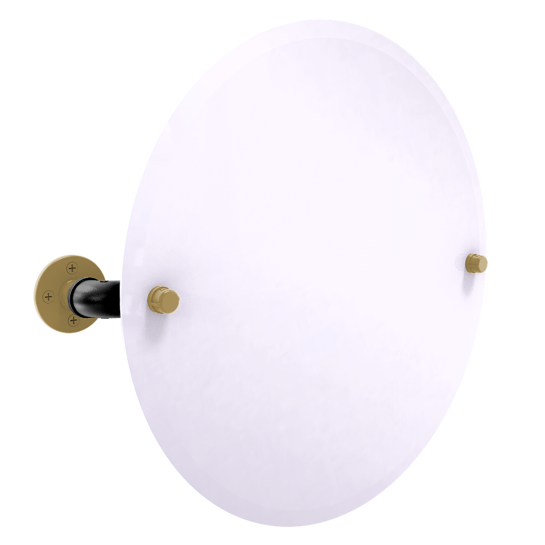 Slapshot Collection Frameless Oval Wall Mounted Tilt Mirror Vegas Edition