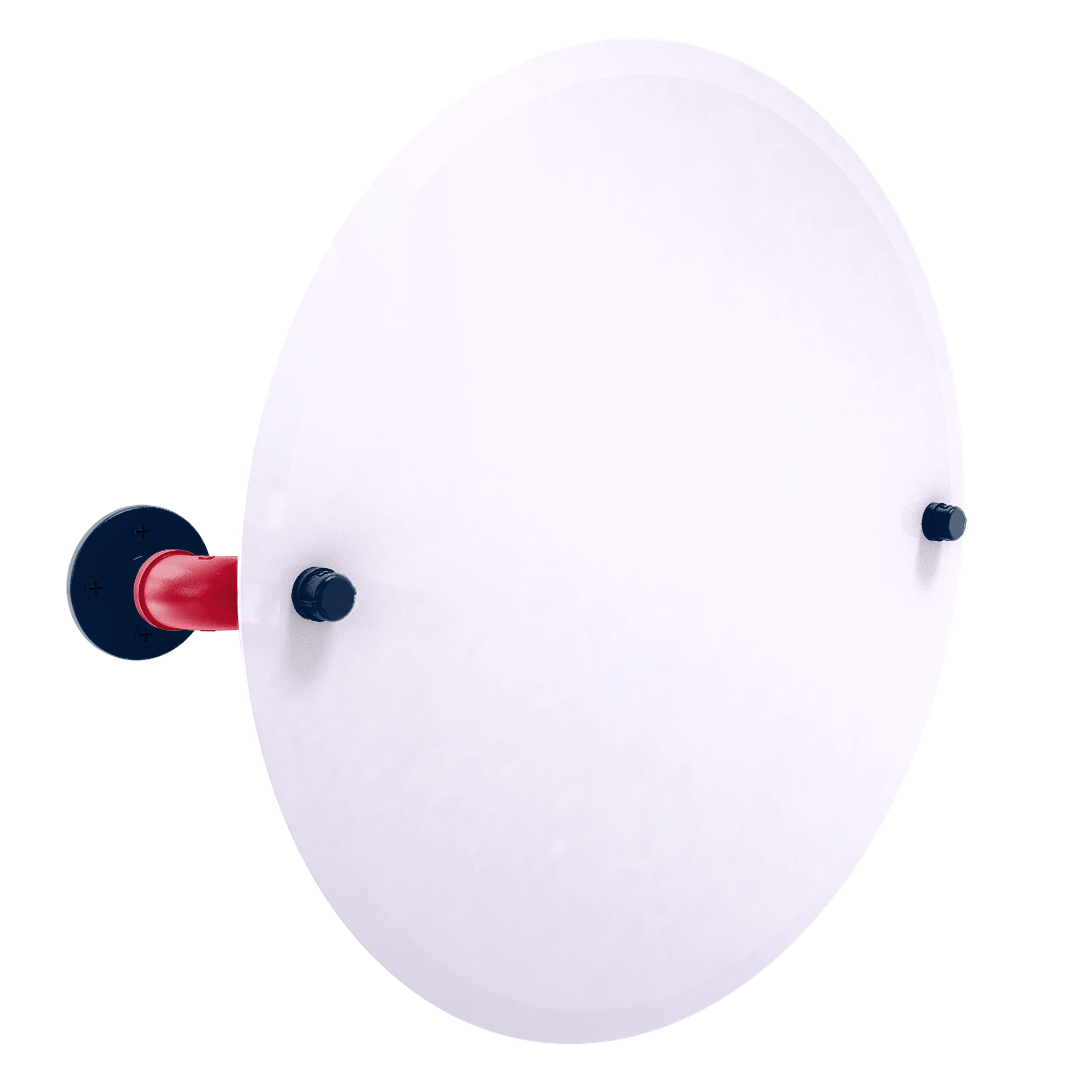 Slapshot Collection Frameless Oval Wall Mounted Tilt Mirror Washington Edition