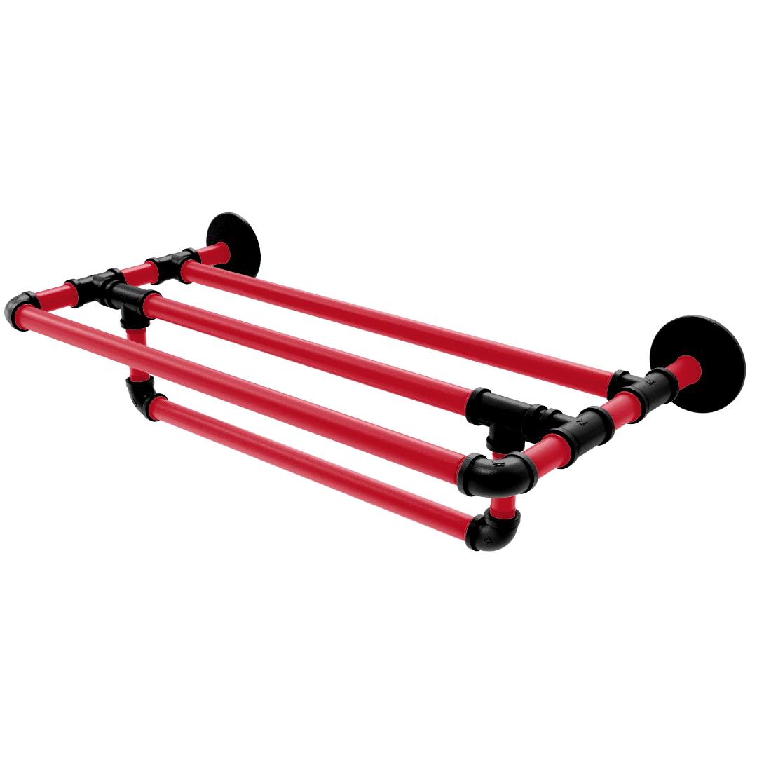 Slapshot Collection Wall Mounted Towel Shelf with Towel Bar Carolina Edition