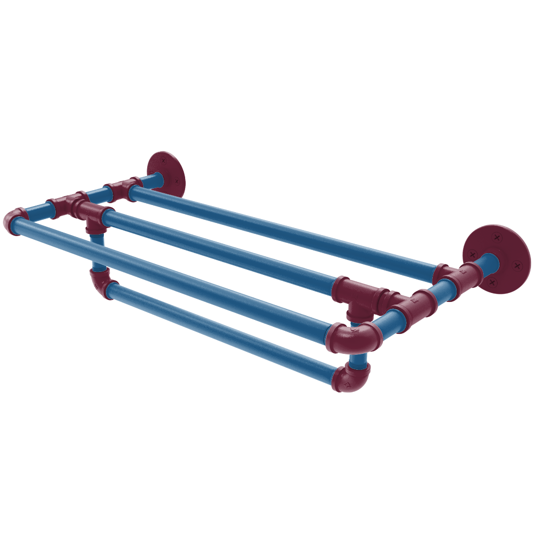 Slapshot Collection Wall Mounted Towel Shelf with Towel Bar Colorado Edition