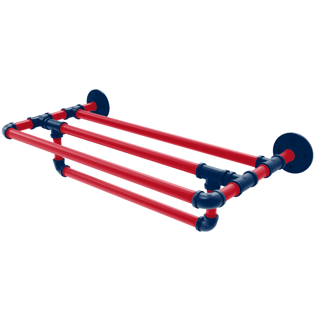 Slapshot Collection Wall Mounted Towel Shelf with Towel Bar Columbus Edition