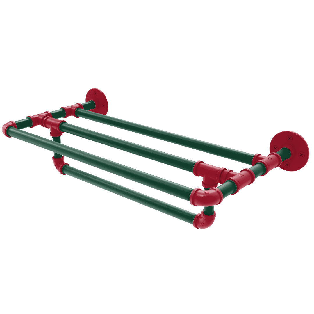 Slapshot Collection Wall Mounted Towel Shelf with Towel Bar Minnesota Edition