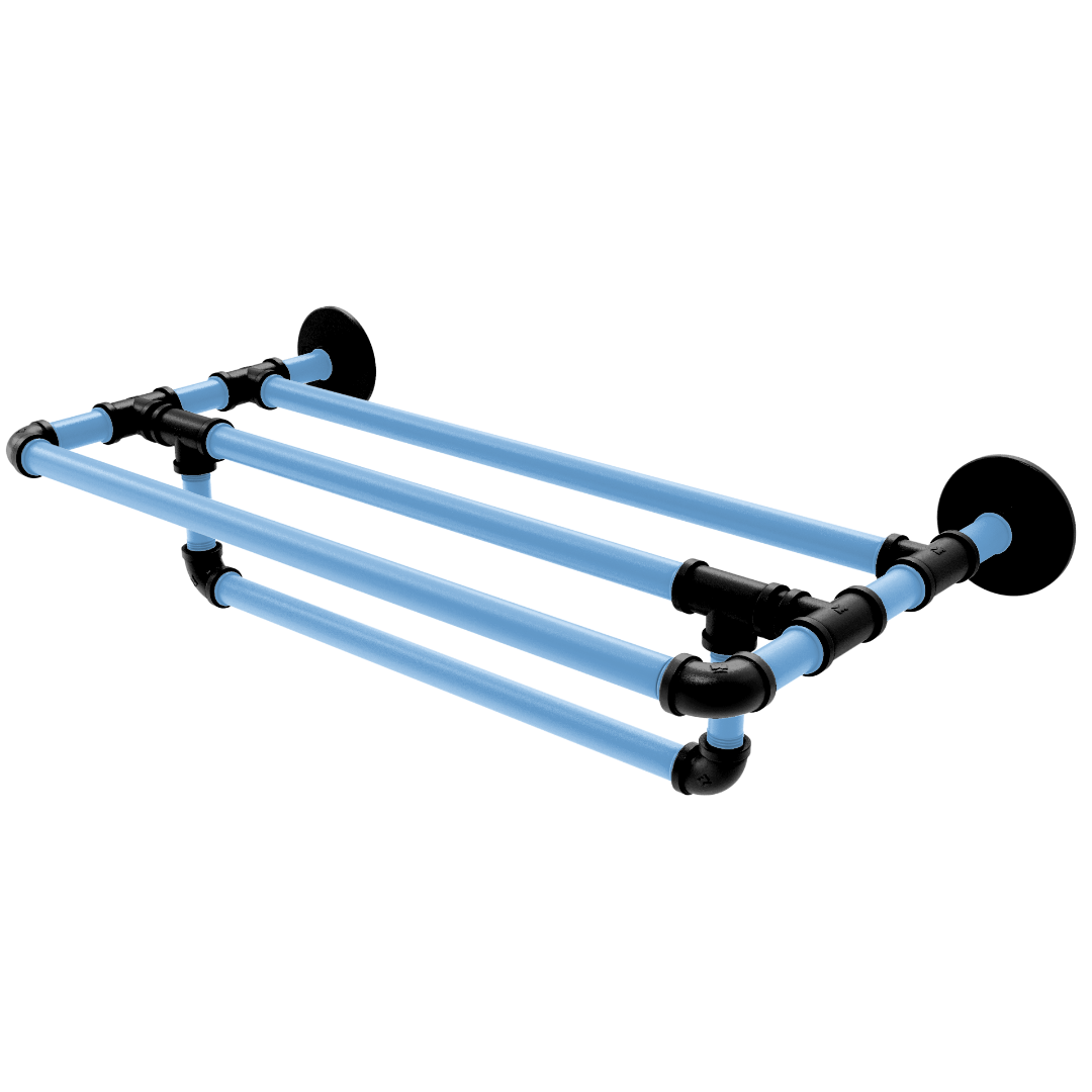 Slapshot Collection Wall Mounted Towel Shelf with Towel Bar Utah Edition