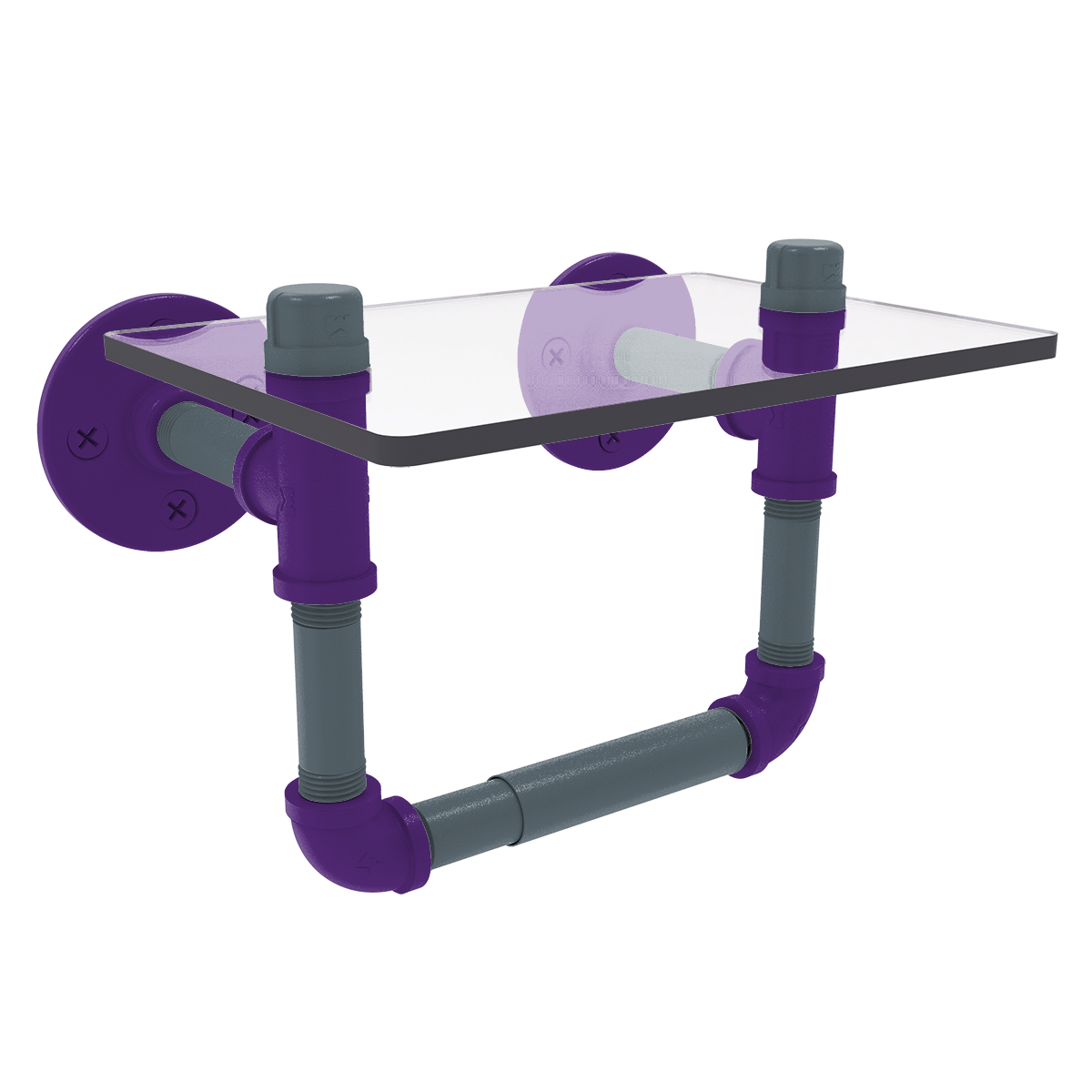 Hardwood Collection Toilet Tissue Holder with Glass Shelf Sacramento Edition