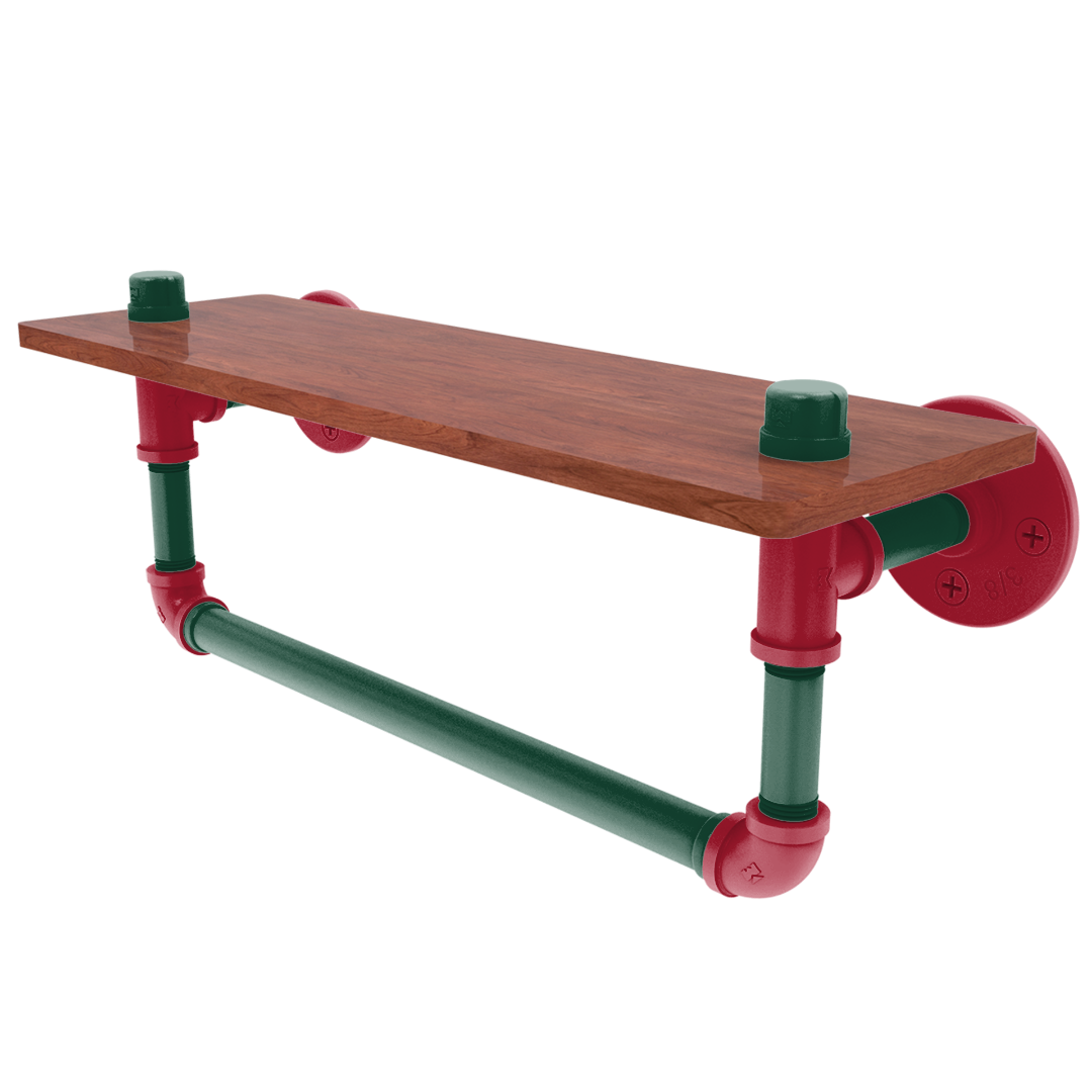 Slapshot Collection Wood Shelf with Towel Bar Minnesota Edition