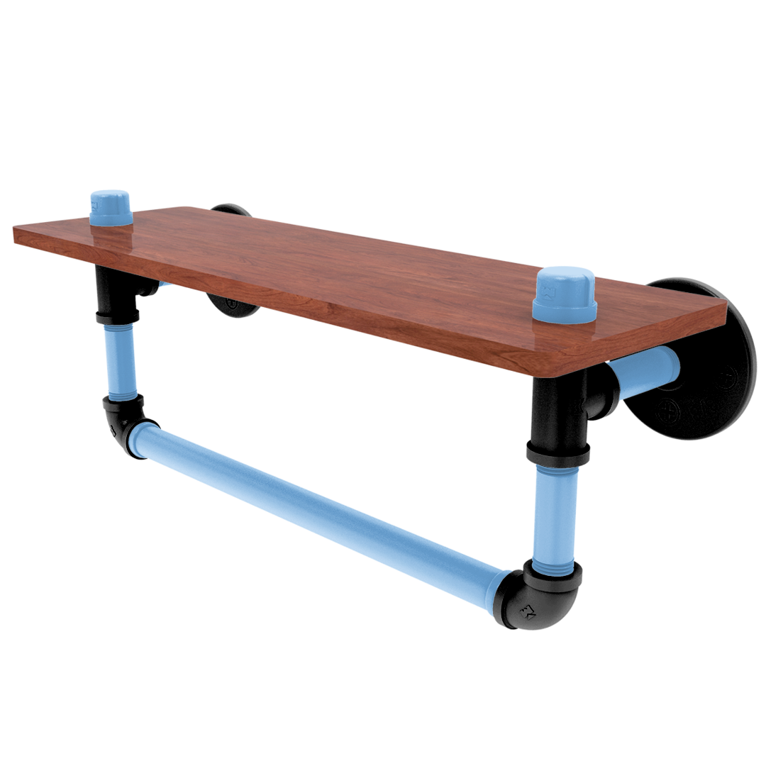 Slapshot Collection Wood Shelf with Towel Bar Utah Edition