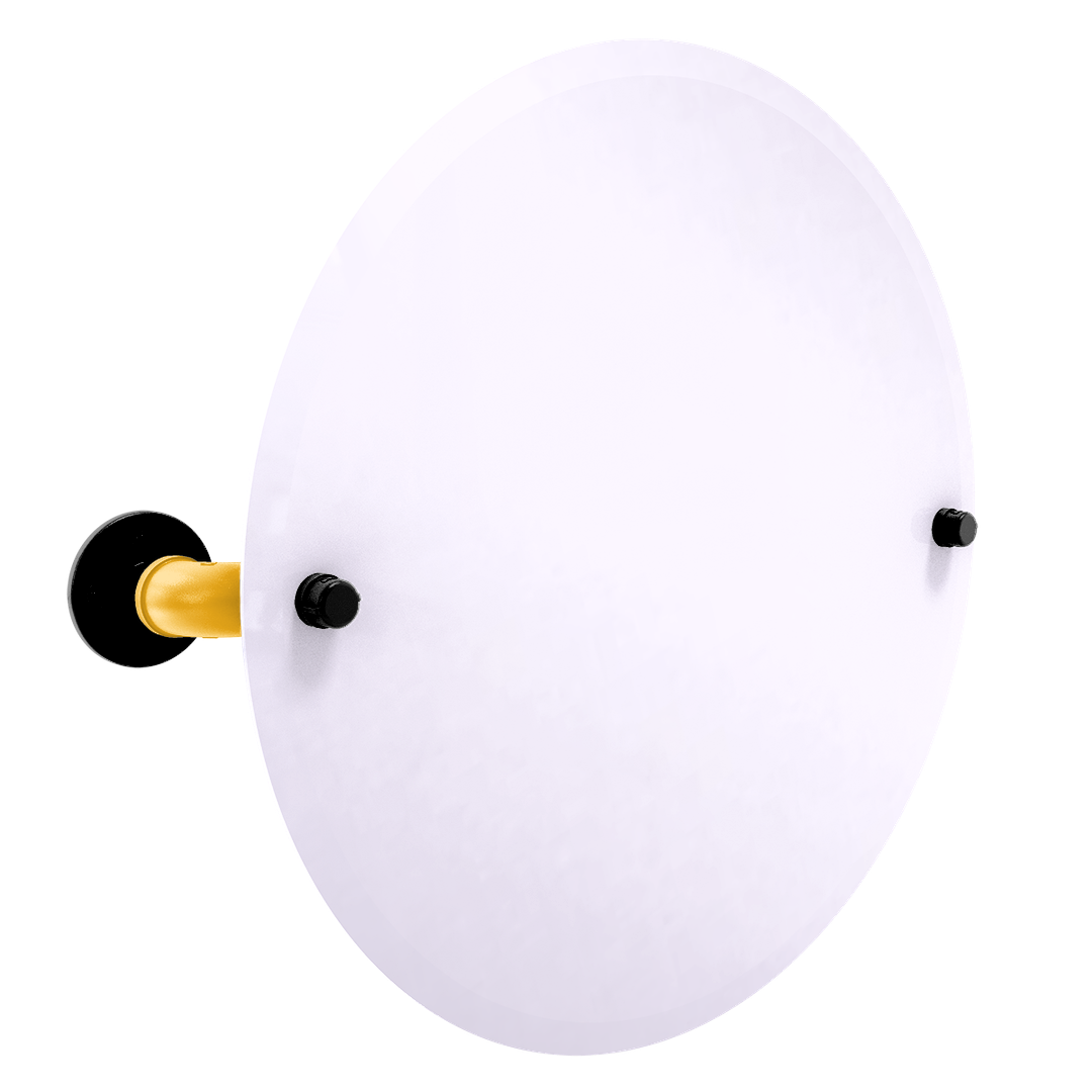 Slapshot Collection Frameless Oval Wall Mounted Tilt Mirror Boston Edition