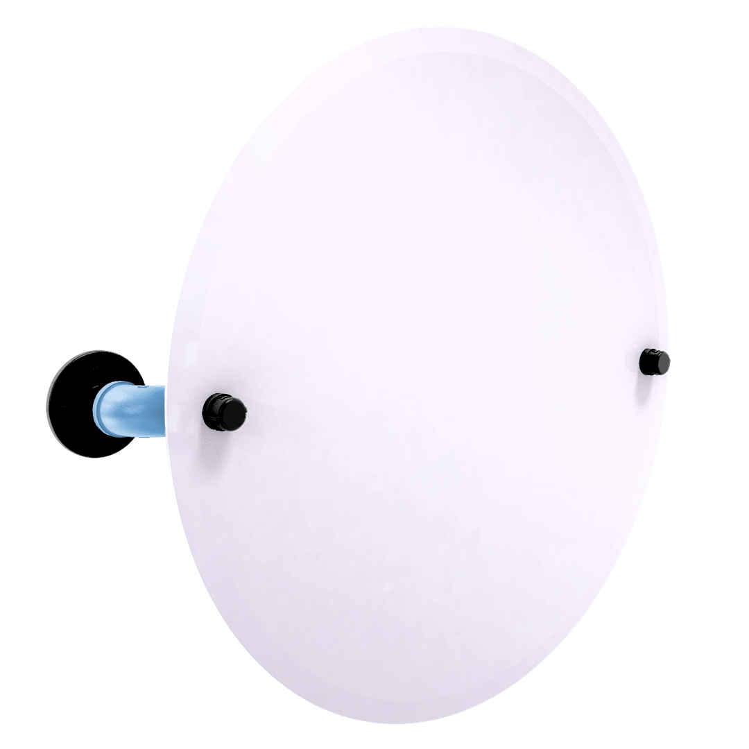 Slapshot Collection Frameless Round Wall Mounted Tilt Mirror Utah Edition